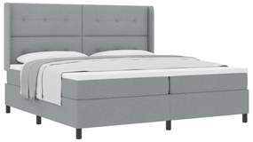 vidaXL Κρεβάτι με Στρώμα Φωτεινό Γκρι 200x200 cm Ύφασμα