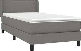 vidaXL Κρεβάτι Boxspring με Στρώμα Σκούρο Γκρι 80x200 εκ. Υφασμάτινο