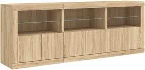 vidaXL Ντουλάπι με LED Sonoma Δρυς 181,5x37x67 εκ.