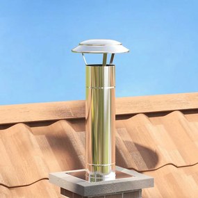 vidaXL Κάλυμμα Βροχής Καμινάδας Ασημί 25 x 25 x 20 εκ.