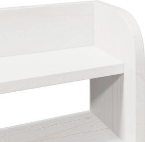 vidaXL Κεφαλάρι με Ράφια Λευκό 150 εκ. από Μασίφ Ξύλο Πεύκου