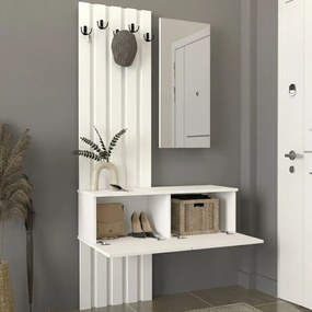 Έπιπλο εισόδου Kanso Megapap χρώμα λευκό 100x35x196,7εκ.