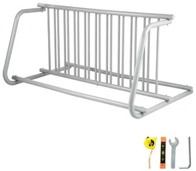 VEVOR 10 Holders Floor Bike Rack, 1.5m Length All-Steel Grid Bike Rack, 10-Bike Capacity Dual-Side Storage Stand for Garages Streets Yards Bike Events