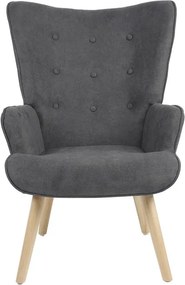 Πολυθρόνα Fluffy ύφασμα ανθρακί-φυσικό 75x69x96εκ 75x69x96 εκ.