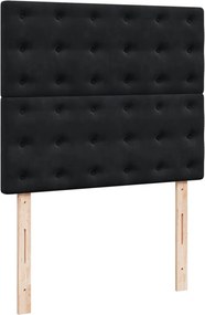 vidaXL Κρεβάτι Boxspring με Στρώμα Μαύρο 120 x 200 εκ. Βελούδινο