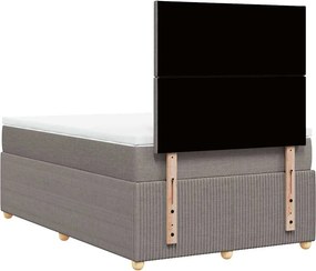 vidaXL Κρεβάτι Boxspring με Στρώμα Taupe 120x200 εκ. Υφασμάτινο