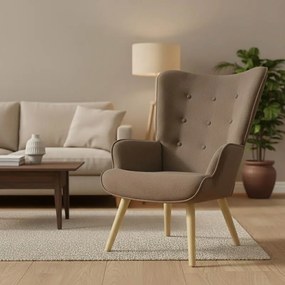 Πολυθρόνα Fluffy ύφασμα καφέ-φυσικό 75x69x96εκ 75x69x96 εκ.