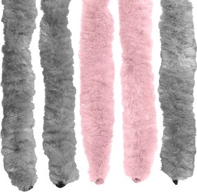 vidaXL Κουρτίνα εντόμων Chenille Ασημί Γκρι και Ροζ 100 x 220 cm