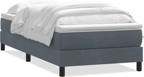 vidaXL Κρεβάτι Boxspring με Στρώμα Σκούρο Γκρι 80x220 εκ. Βελούδινο