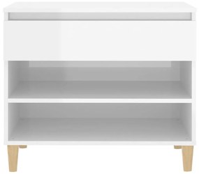 vidaXL Παπουτσοθήκη Γυαλιστερή Λευκή 70x36x60 εκ. Επεξεργασμένο Ξύλο