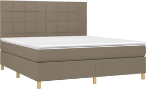 vidaXL Κρεβάτι Boxspring με Στρώμα Taupe 160x200 εκ. Υφασμάτινο