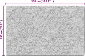 vidaXL Χαλί Πλενόμενο Γκρι και Λευκό 190 x 300 εκ.