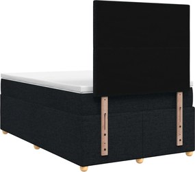 vidaXL Κρεβάτι box spring με στρώμα Μαύρο 120 x 200 cm Ύφασμα