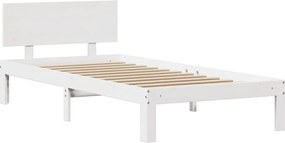 vidaXL Σκελετός Κρεβατιού με Κεφαλάρι Χωρίς Στρώμα Λευκό 90x200 εκ.