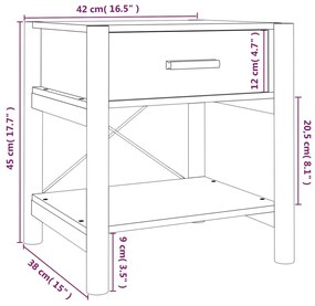 ΚΟΜΟΔΙΝΑ 2 ΤΕΜ. ΛΕΥΚΑ 42 X 38 X 45 ΕΚ. ΑΠΟ ΕΠΕΞΕΡΓΑΣΜΕΝΟ ΞΥΛΟ 345655