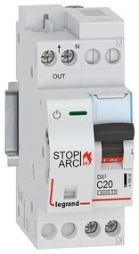 DX3 αυτόματη ασφάλεια 1Π+Ν καμπύλη C 20Α 6kA με προστασία τόξου Legrand 415932