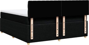 vidaXL Κρεβάτι Boxspring με Στρώμα Μαύρο 180x200 εκ. Υφασμάτινο