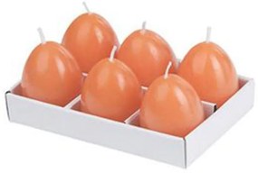 Κεριά σε σχήμα αυγό πορτοκαλί Σετ/6 - Κερί - 343-1019
