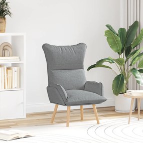 vidaXL Χαλαρωτική Πολυθρόνα Ανοιχτό Γκρι Ύφασμα