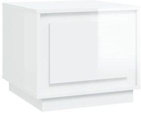 vidaXL Τραπεζάκι Σαλονιού Γυαλ. Λευκό 51x50x44 εκ. Επεξεργ. Ξύλο
