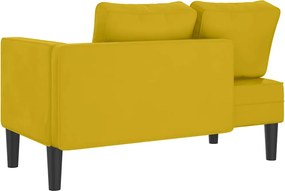 vidaXL Ανάκλιντρο Κίτρινο Υφασμάτινο με Βελούδινο