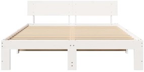vidaXL Σκελετός Κρεβατιού Λευκό 160 x 200 cm Μασίφ ξύλο πεύκου