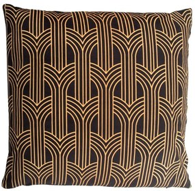 Μαξιλάρι Διακοσμητικό (Με Γέμιση) Gate 020451 Black-Gold 45X45 Velvet