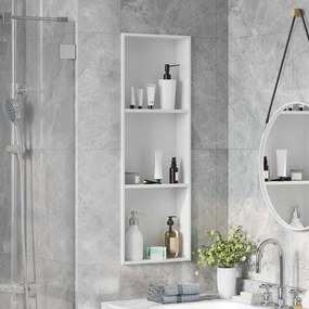 vidaXL Νίτσα Μπάνιου Λευκό 90 x 30 x 9,5 εκ. Ανοξείδωτο Ατσάλι