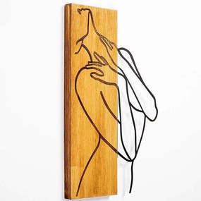 Διακοσμητικό Τοίχου 899SKL2279 36x58cm Walnut-Black Wallity Μέταλλο,Ξύλο