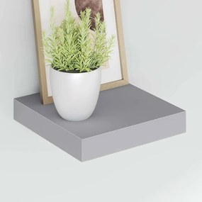 vidaXL Ράφια Τοίχου 2 τεμ. Γκρι 23x23,5x3,8 εκ. MDF