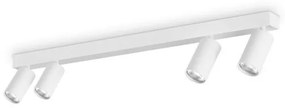 Σποτ Φωτιστικό Οροφής 4xLED GU10 28W IP20 3000K Profilo Ideal Lux-328188-Λευκό 328188