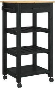 vidaXL Καρότσι Κουζίνας MONZA Μαύρο 48 x 40 x 88,5 εκ.