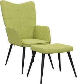 vidaXL Πολυθρόνα Relax Πράσινη Υφασμάτινη με Σκαμπό