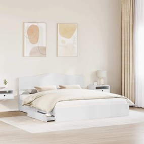 vidaXL Κρεβάτι Αποθήκης Λευκό 180 x 200 cm Επεξεργασμένο ξύλο