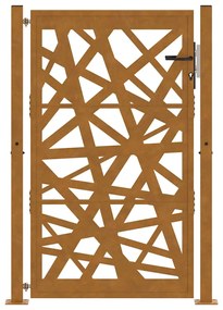 vidaXL Πύλη κήπου 105x155 cm από καιρικό χάλυβα Light Design