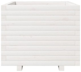 vidaXL Ζαρντινιέρα Κήπου Λευκή 60x60x49,5 εκ. από Μασίφ Ξύλο Πεύκου