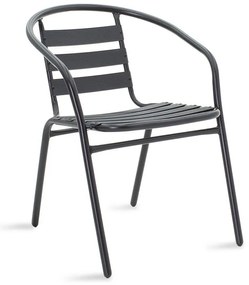 Tade stack metal armchair in black color 54x85x73cm 54x62x74 εκ.