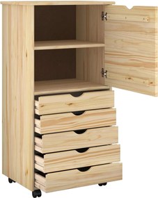 vidaXL Κινητό Ντουλάπι 53 x 39 x 103 cm Στερεό ξύλο πεύκου Καφέ