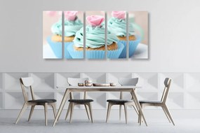 Εικόνα 5 μερών πολύχρωμα γλυκά cupcakes - 200x100