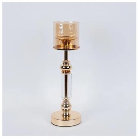 Κηροπήγιο Μεταλλικό Χρυσό 12x44cm 752-24092 Estheti-752-24092-Χρυσό 752-24092
