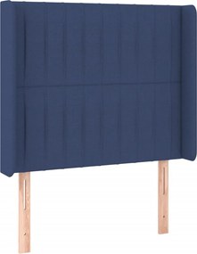 vidaXL Κρεβάτι Boxspring με Στρώμα &amp; LED Μπλε 90x200 εκ. Υφασμάτινο