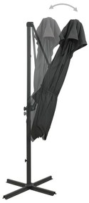 Ομπρέλα Κρεμαστή με Διπλή Οροφή Ανθρακί 250 x 250 εκ. - Ανθρακί