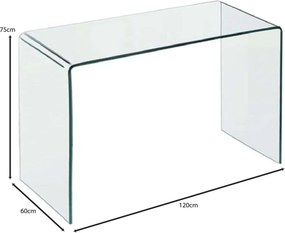 GLASSER Κονσόλα - Γραφείο Διάφανο Γυαλί 12mm   1τμχ