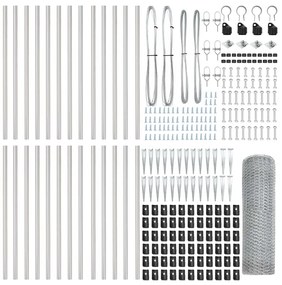 vidaXL Στύλος Περιφράξεων Ασημί 50 x 0,8 μ (13 mm πλέγμα) Ατσάλι