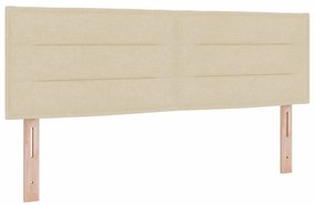 vidaXL LED κεφαλάρι με φώτα λωρίδας LED Επιτοίχιο Κρεμ 160 cm ύφασμα