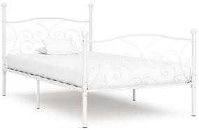 vidaXL Πλαίσιο Κρεβατιού με Τελάρο Λευκό 90 x 200 εκ. Μεταλλικό