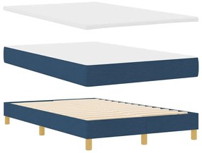 vidaXL Κρεβάτι με ελατήρια με στρώμα Μπλε 120 x 200 cm ύφασμα