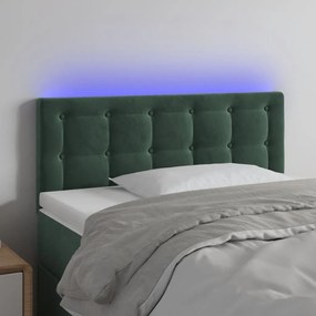Κεφαλάρι Κρεβατιού LED Σκούρο Πράσινο 100x5x78/88 εκ. Βελούδινο 3122091