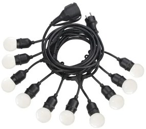 Αδιάβροχη Γιρλάντα 6m 10xE27 Μαύρο IP44 Fiesta 246796 Ideal Lux 246796