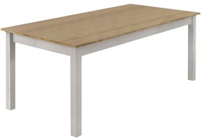Τραπέζι Fira Megapap χρώμα λευκό - φυσικό οξιάς 180x90x78εκ.